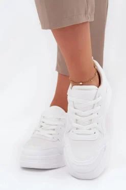 Sneakersy Damskie Na Platformie Big Star SS274590 HI-POLY SYSTEM Białe