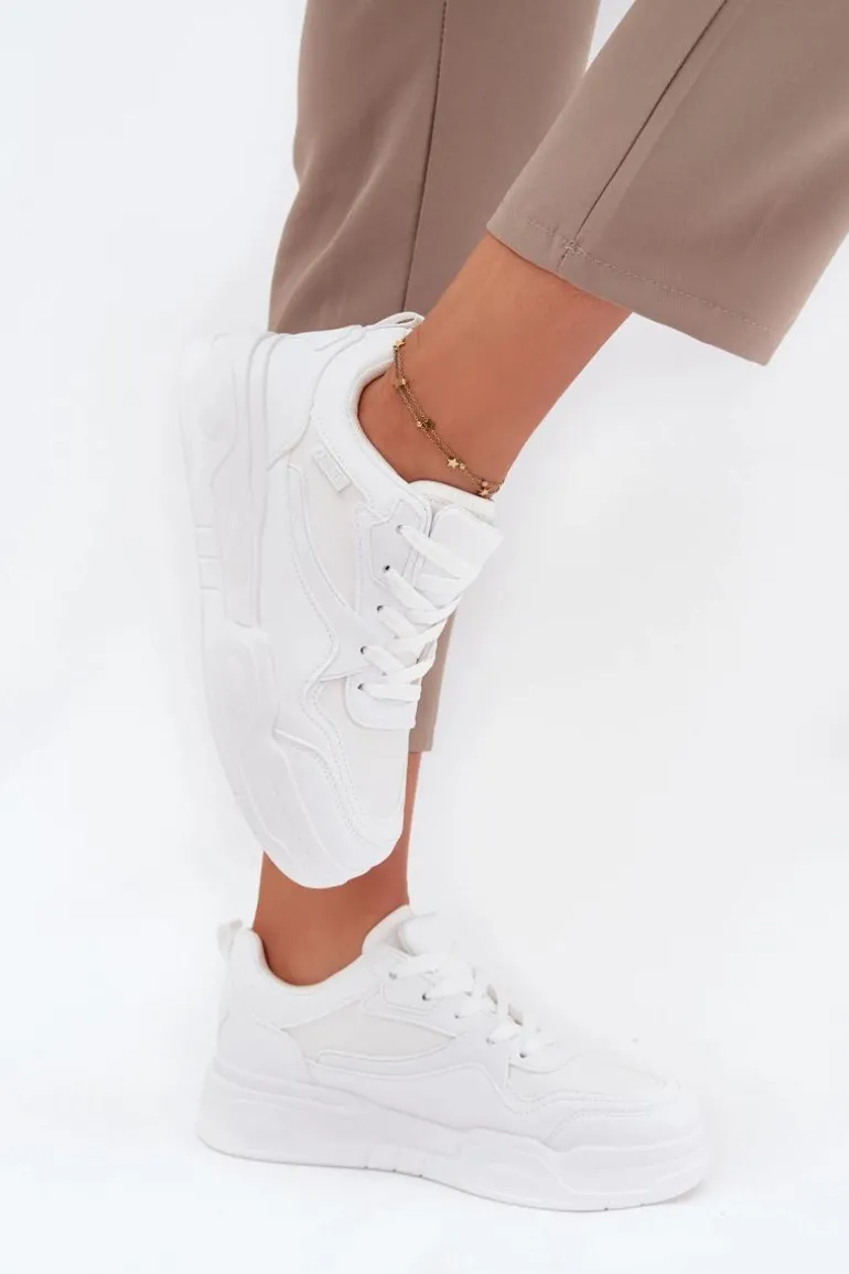 Sneakersy Damskie Na Platformie Big Star SS274590 HI-POLY SYSTEM Białe