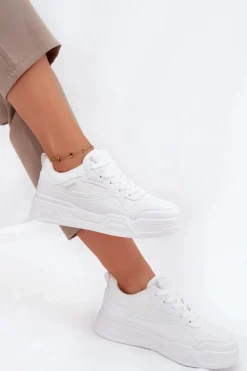 Sneakersy Damskie Na Platformie Big Star SS274590 HI-POLY SYSTEM Białe