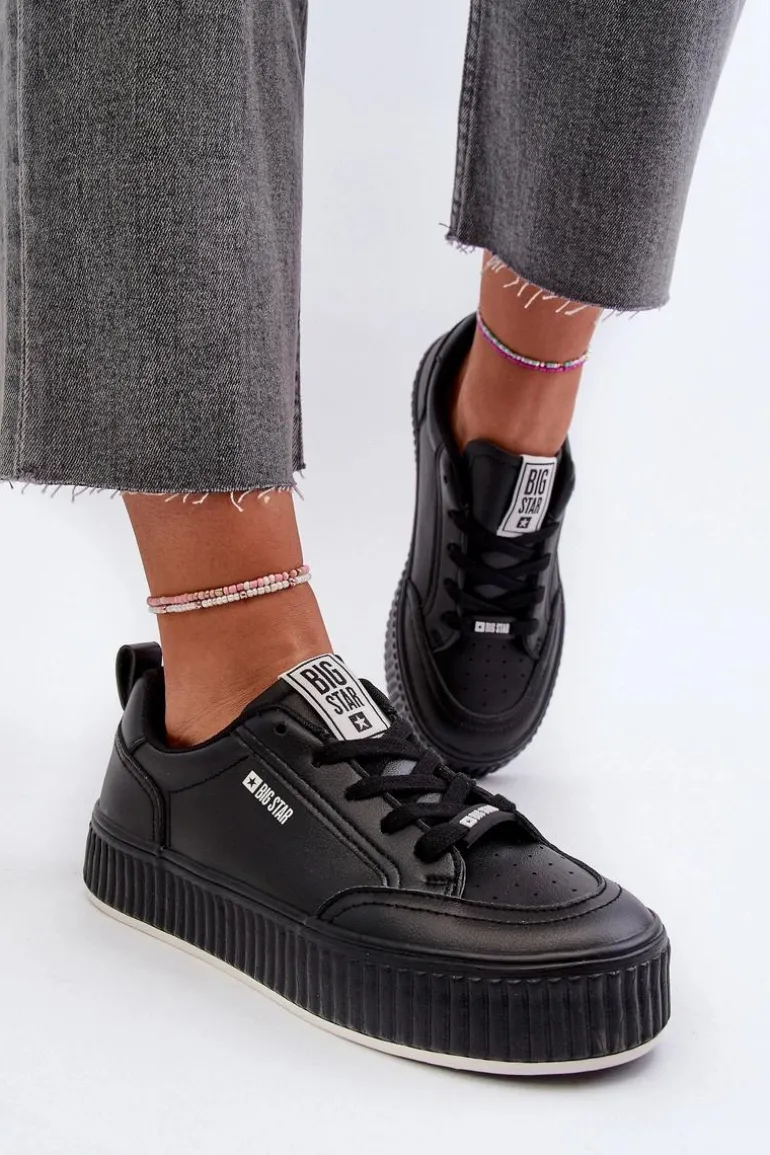 Sneakersy Damskie Na Platformie Big Star NN274255 Czarne