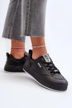 Sneakersy Damskie Na Platformie Big Star NN274255 Czarne