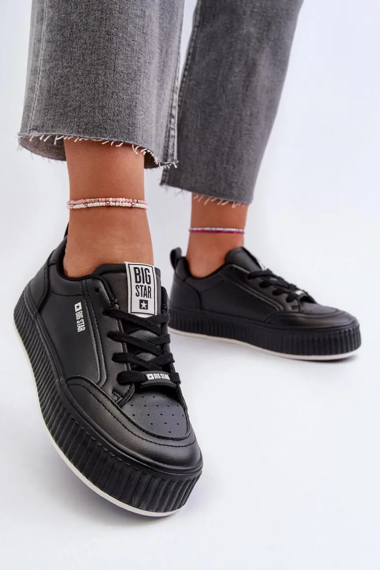 Sneakersy Damskie Na Platformie Big Star NN274255 Czarne
