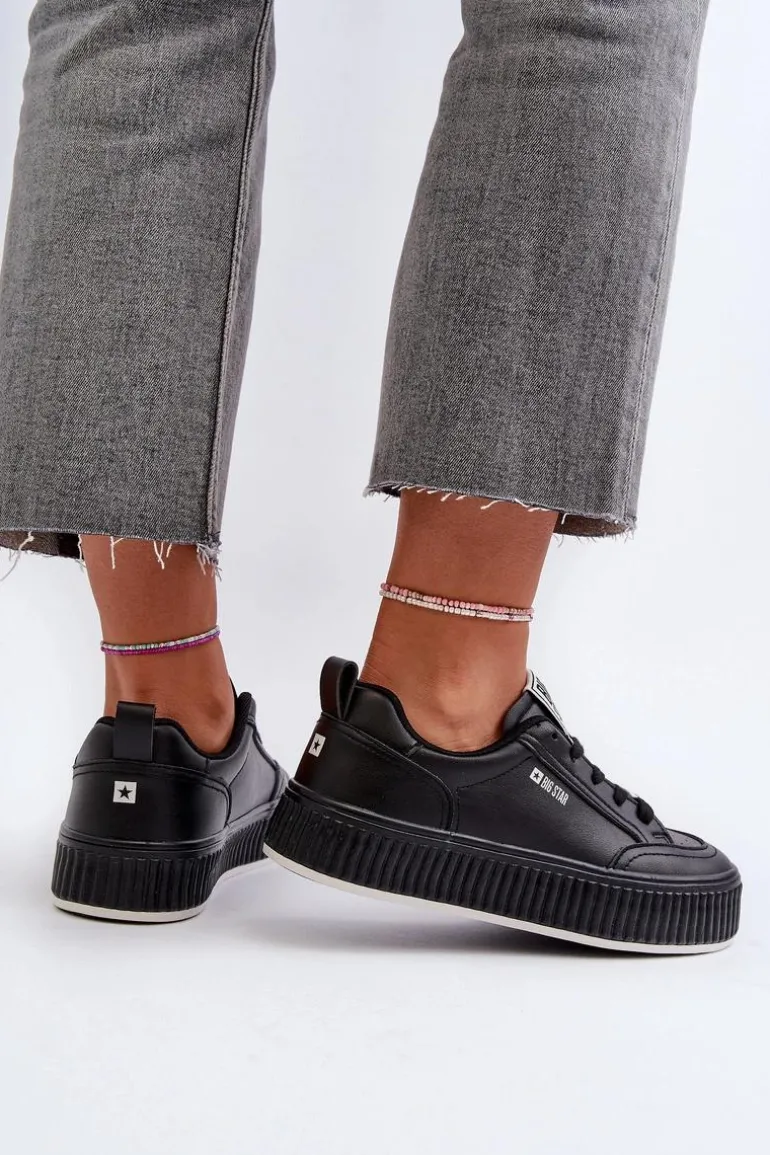 Sneakersy Damskie Na Platformie Big Star NN274255 Czarne