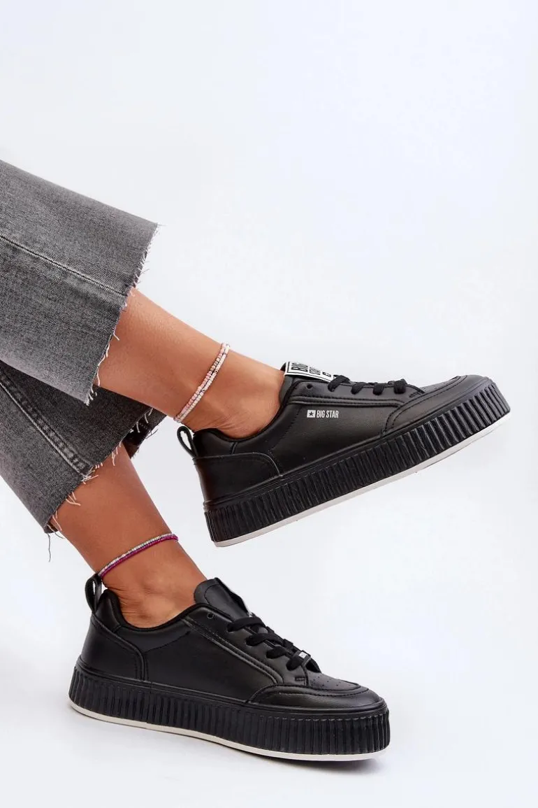 Sneakersy Damskie Na Platformie Big Star NN274255 Czarne