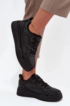 Sneakersy Damskie Na Platformie Big Star SS274589 HI-POLY SYSTEM Czarne