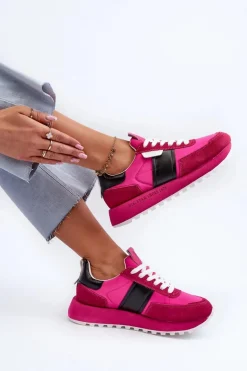 Sneakersy Damskie Na Platformie Big Star NN274500 Memory Foam System Fuksja