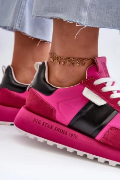 Sneakersy Damskie Na Platformie Big Star NN274500 Memory Foam System Fuksja