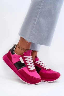 Sneakersy Damskie Na Platformie Big Star NN274500 Memory Foam System Fuksja