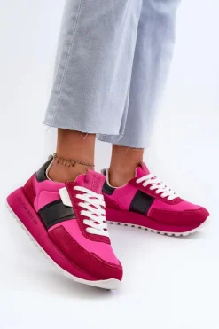 Sneakersy Damskie Na Platformie Big Star NN274500 Memory Foam System Fuksja