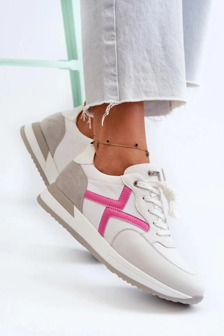 Sneakersy Damskie Na Platformie INBLU IN000362 Białe