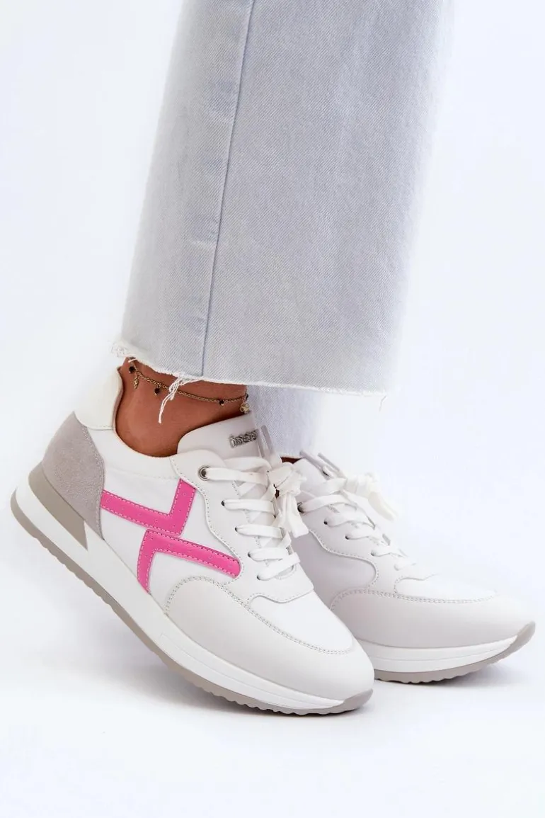 Sneakersy Damskie Na Platformie INBLU IN000362 Białe