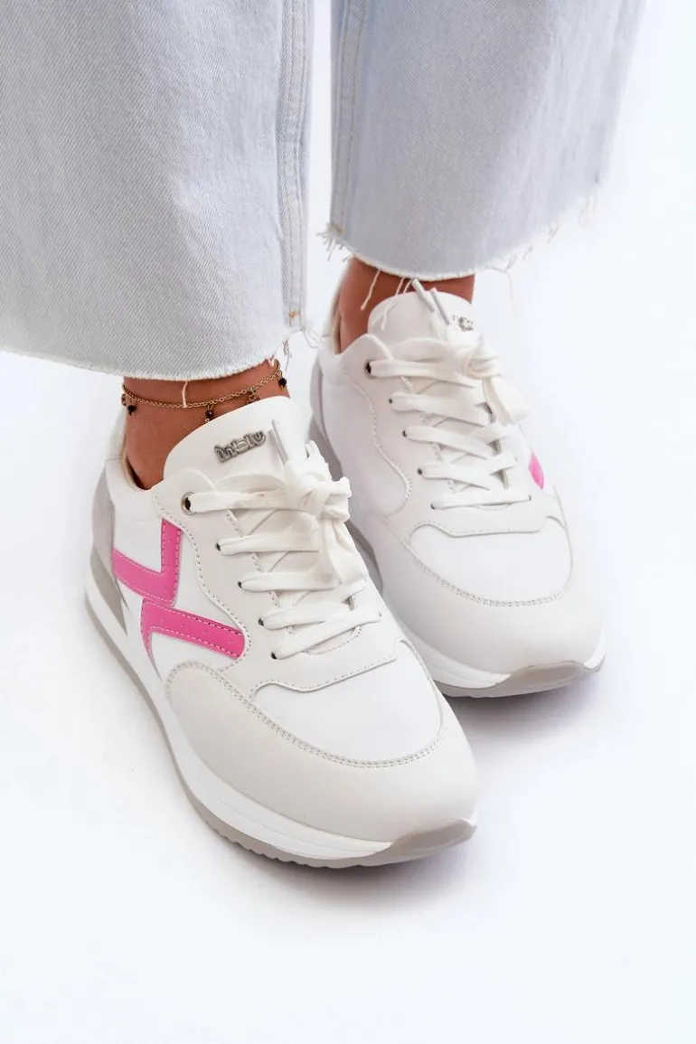 Sneakersy Damskie Na Platformie INBLU IN000362 Białe