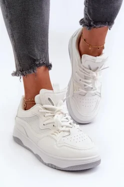Sneakersy Damskie Na Platformie Białe Etnaria