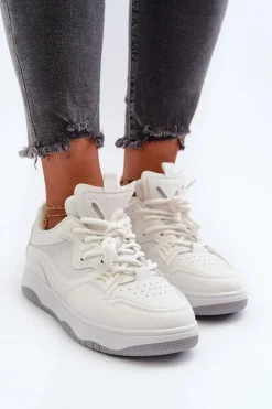Sneakersy Damskie Na Platformie Białe Etnaria
