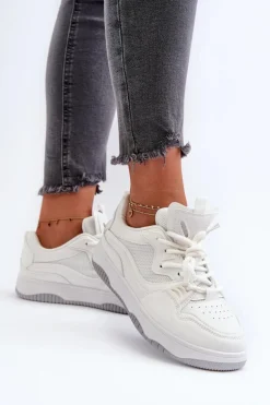 Sneakersy Damskie Na Platformie Białe Etnaria