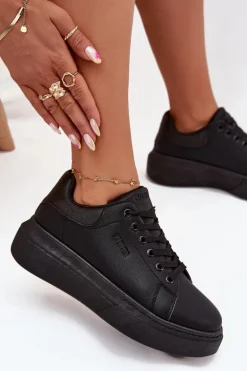 Sneakersy Damskie Na Platformie Big Star SS274244 Czarne