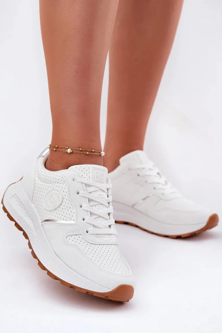Sneakersy Damskie Na Platformie Big Star RR274487 Hi-Poly System Białe