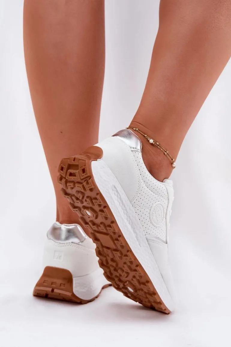 Sneakersy Damskie Na Platformie Big Star RR274487 Hi-Poly System Białe