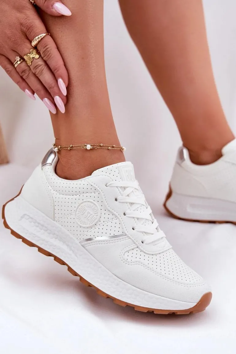 Sneakersy Damskie Na Platformie Big Star RR274487 Hi-Poly System Białe