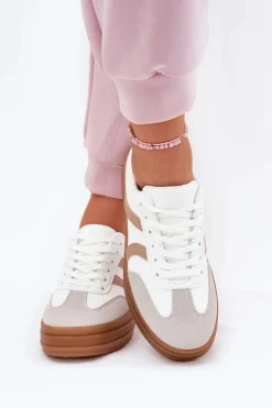 Sneakersy Damskie Na Platformie Białe Tolianna