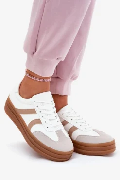 Sneakersy Damskie Na Platformie Białe Tolianna