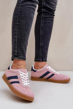 Sneakersy Damskie Niskie Różowe Ennorwen