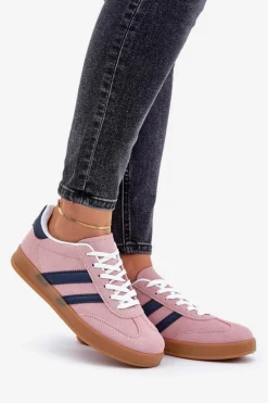 Sneakersy Damskie Niskie Różowe Ennorwen