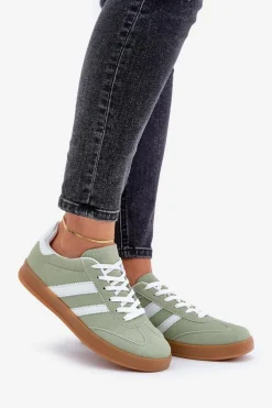 Sneakersy Damskie Niskie Zielone Ennorwen