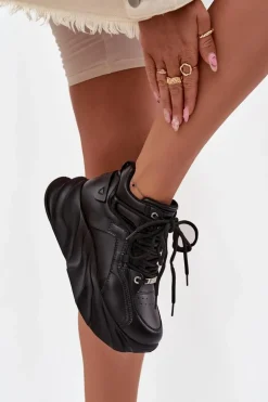 Sneakersy Damskie Skóra Naturalna GOE SS2N4036 Czarne