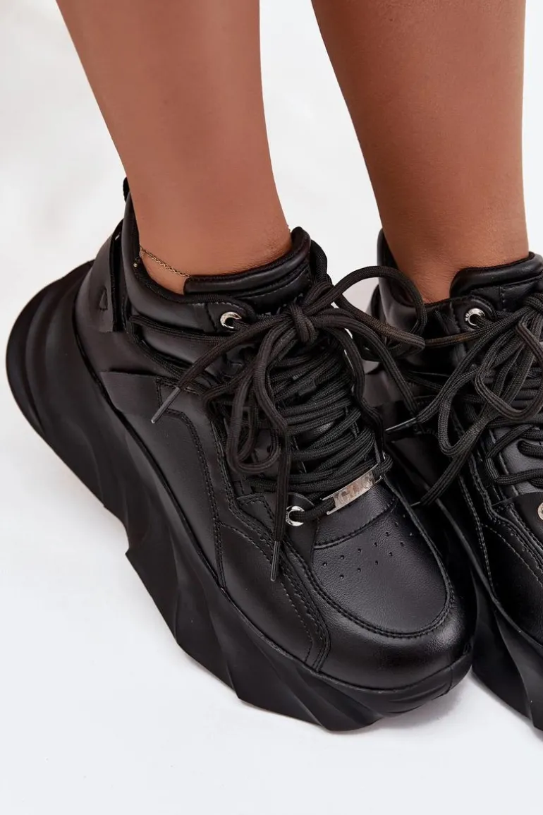 Sneakersy Damskie Skóra Naturalna GOE SS2N4036 Czarne
