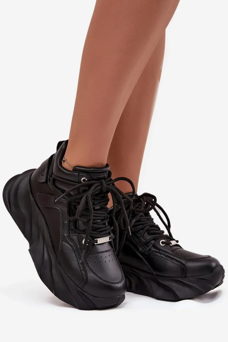 Sneakersy Damskie Skóra Naturalna GOE SS2N4036 Czarne