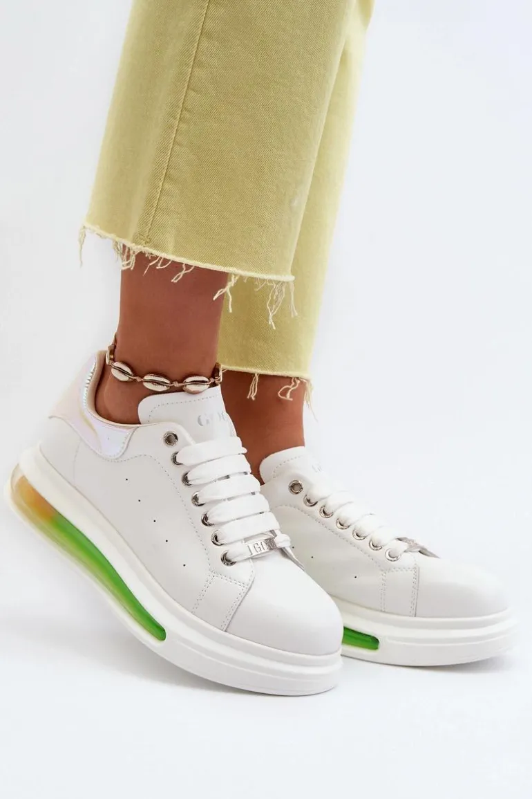 Sneakersy Damskie Skórzane GOE NN2N4029 Białe