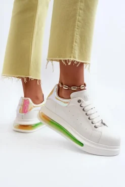 Sneakersy Damskie Skórzane GOE NN2N4029 Białe