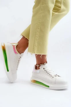 Sneakersy Damskie Skórzane GOE NN2N4029 Białe