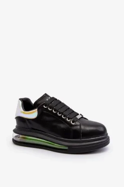 Sneakersy Damskie Skórzane GOE NN2N4030 Czarne