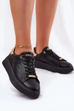 Sneakersy Damskie Z Eko Skóry Big Star RR274257 Czarne