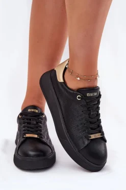 Sneakersy Damskie Z Eko Skóry Big Star RR274257 Czarne