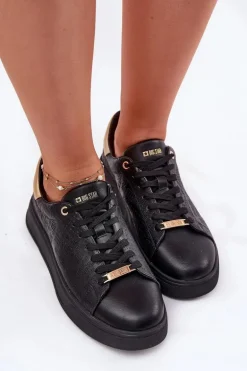 Sneakersy Damskie Z Eko Skóry Big Star RR274257 Czarne
