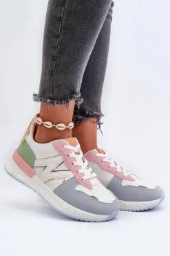 Sneakersy Damskie Z Eko Skóry Multikolor Kaimans