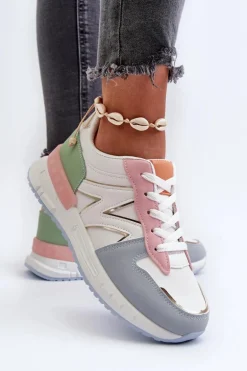 Sneakersy Damskie Z Eko Skóry Multikolor Kaimans