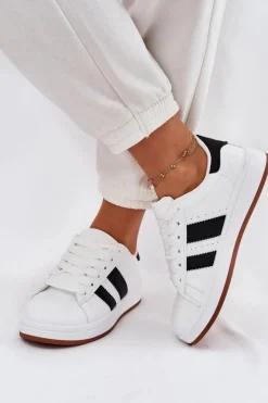 Sneakersy Damskie Z Eko Skóry Białe Arlenina