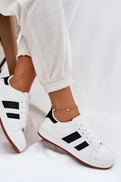 Sneakersy Damskie Z Eko Skóry Białe Arlenina