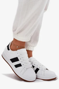 Sneakersy Damskie Z Eko Skóry Białe Arlenina