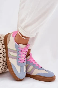 Sneakersy Damskie Z Eko Zamszu Multikolor Satylies