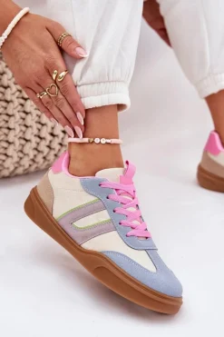 Sneakersy Damskie Z Eko Zamszu Multikolor Satylies