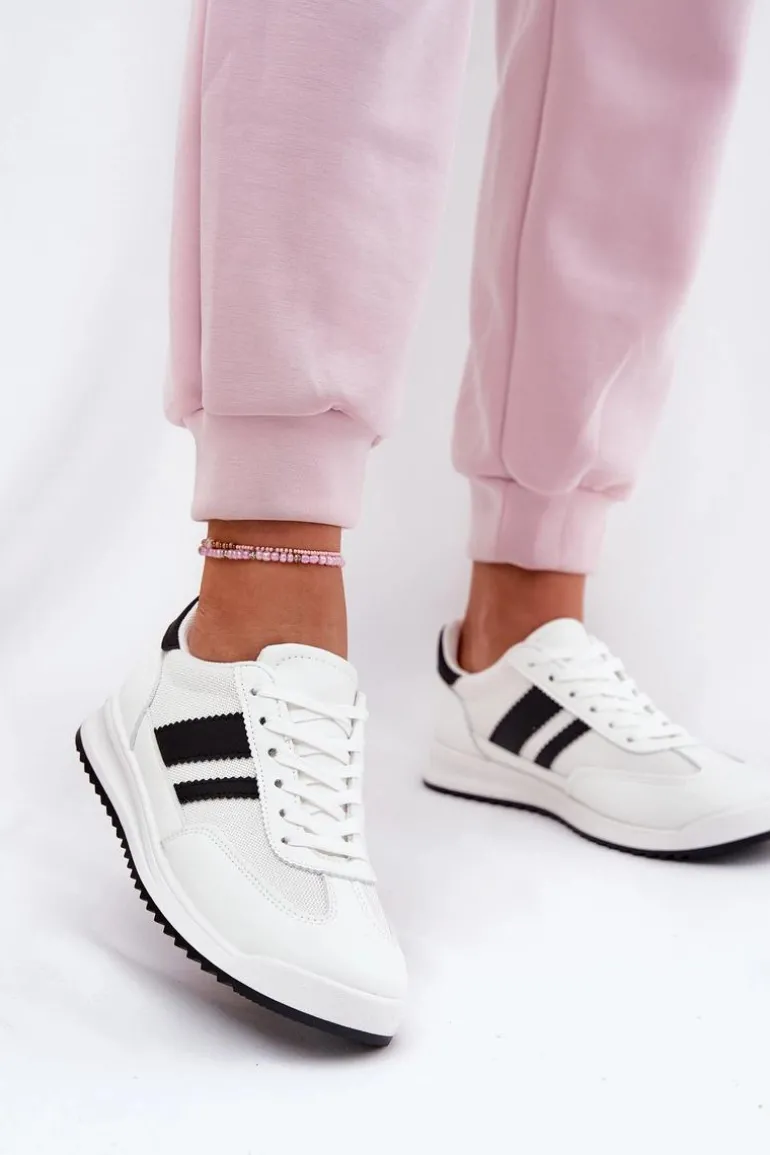 Sneakersy Damskie Z Eko Zamszu Białe Marinils