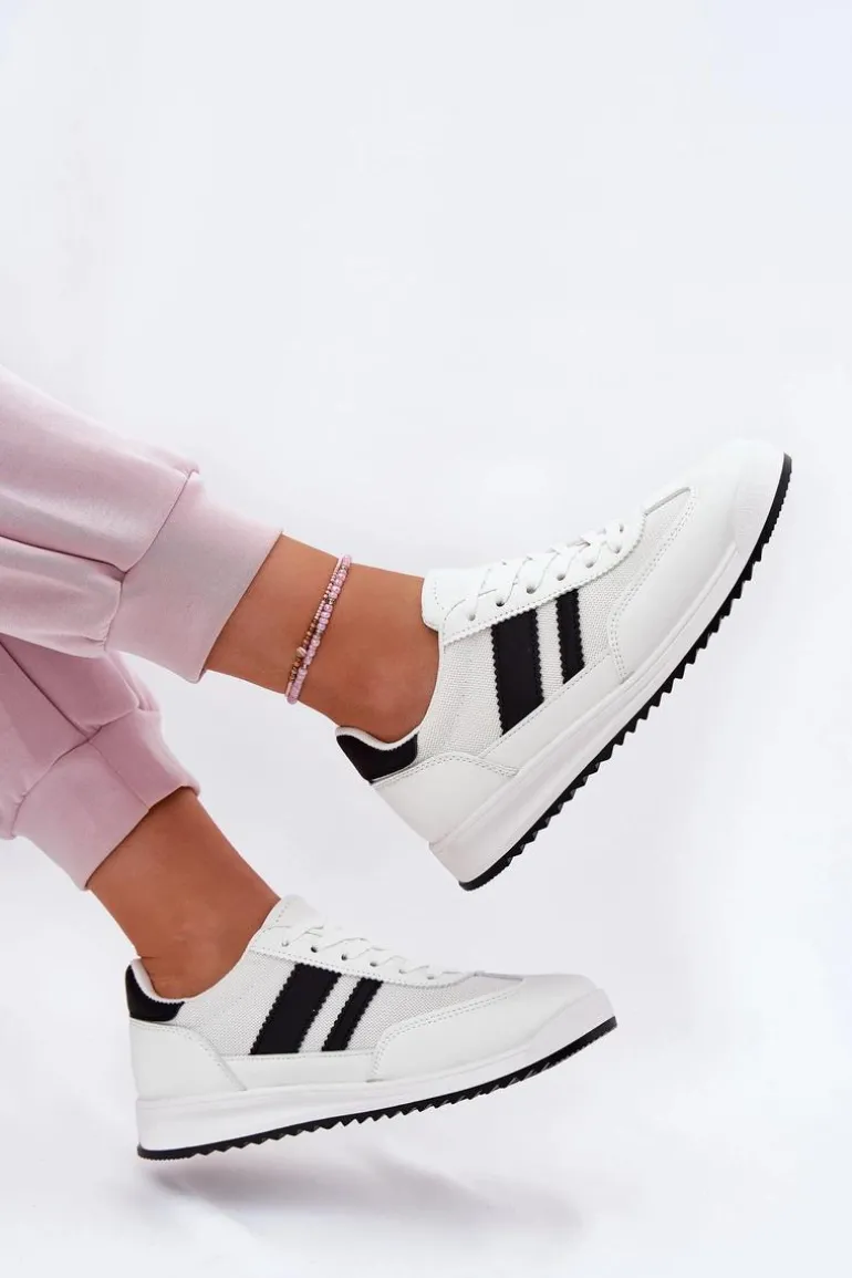 Sneakersy Damskie Z Eko Zamszu Białe Marinils