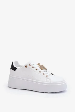 Sneakersy Damskie Z Ozdobą Białe Celedria