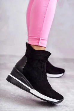 Sneakersy Na Koturnie Czarne Rita