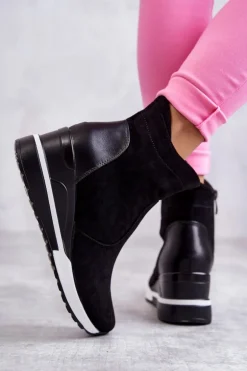 Sneakersy Na Koturnie Czarne Rita